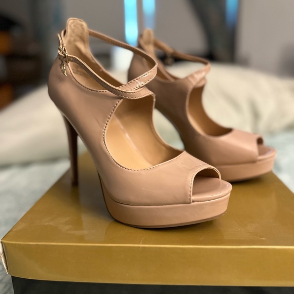 Thalia Sodi Nude peep toe stilettos 7.5 women - Picture 4 of 12